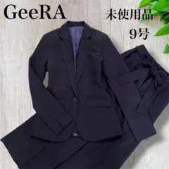 未使用品　洗える　セットアップスーツ　ワイドパンツ　9号　ネイビー　ビジネスのサムネイル
