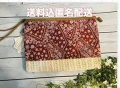 Legato Largo クラッチバッグ 赤 バンダナ柄 レース 星 未使用