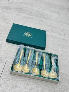 未使用 たち吉 Adam & Eve 金メッキ シチュースプーン 5本セット
