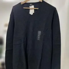 UNIQLO LAMBSWOOL Vネックセーター 4XL ダークグレーのサムネイル
