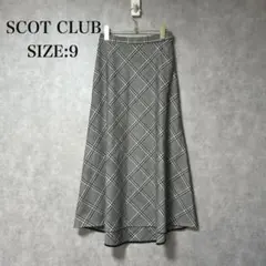 美品 スコットクラブ SCOT CLUB チェック柄 フレアスカート サイズ9