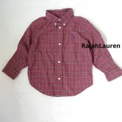 キッズ★ラルフローレン　 長袖チェック柄　長袖シャツ　赤チェック　90サイズ