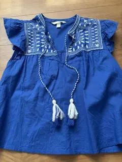 H&M 刺繍ブラウスタッセル付きXS