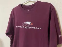 adidas 半袖 Tシャツ M バーガンディ 両面プリント 袖プリントのサムネイル