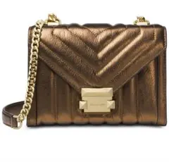 マイケルコース　ホイットニー　キルトレザー　チェーン　ショルダー　メタリック