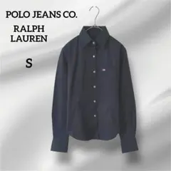 POLO JEANS CO. 長袖シャツ 胸ポケット付き ロゴ ブラック　Sのサムネイル