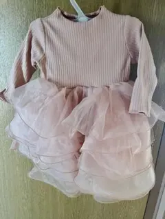 ふわふわ さくら色 ベビー ドレス チュールスカート ワンピース