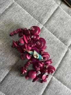 ビンテージ風紫色木製ヘアアクセサリー