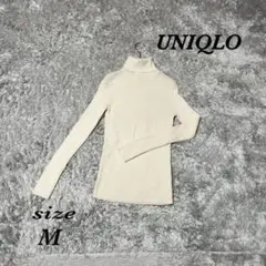 UNIQLO ユニクロ （M）タートルネックニットセーター 長袖 リブ編み