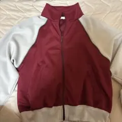 バーガンディ/グレー ジャージジャケット