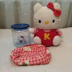 ハローキティ ぬいぐるみとガラス容器セット