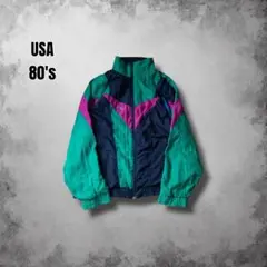 80s USA ナイロントラックジャケット ヴィンテージ 短丈 スイングトップ