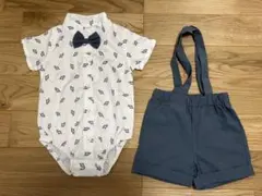 男の子 フォーマル ロンパース サスペンダーパンツ セット80cm 恐竜　ベビー