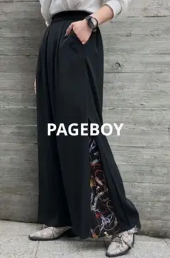 PAGEBOY ページボーイ 裾レイヤードパンツ ブラック F