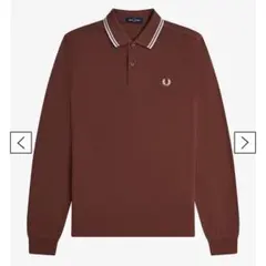 Fred Perry ブラウン 長袖ポロシャツ M3636