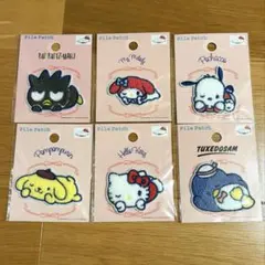 パイルワッペン　シール　サンリオ　寝転びポーズ　6枚セット