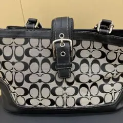 COACH 22455 コーチ シグネチャー トートバッグ ブラック グレー 