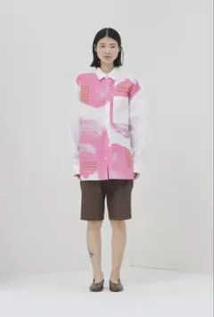 HERALBONYヘラルボニー今季 ノーカラーシャツ ホワイト 総柄 HERALBONYヘラルボニー今季 ノーカラーシャツ ホワイト 総柄 - メルカリ