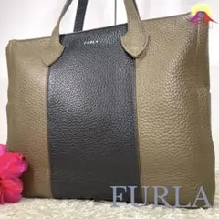 【アキ様✨】FURLAメンズトートバッグエッセンシャル大きめバイカラー渋め大人色