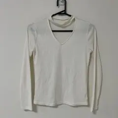 イング　Vネックリブニット デザイントップス/ 長袖リブニット