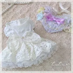 犬服ハンドメイドSSサイズbirthday 期間限定スタイ付　小型犬　防寒着