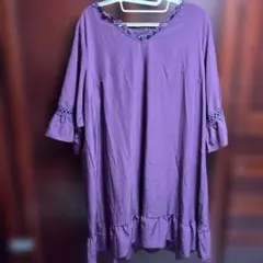 SHEIN CURVEパープル チュニック 4XL 五分袖