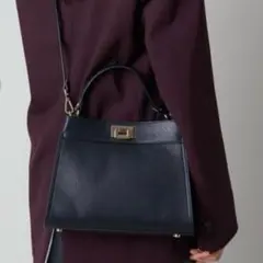 【美品】GIANNI NOTARO 2WAY パネルトートバッグ 黒のサムネイル