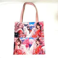 パネル生地 女の子柄 トートバッグ ハンドメイド - メルカリ