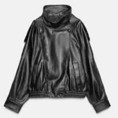 ZARA フェイクレザージャケット ブラック Mサイズ