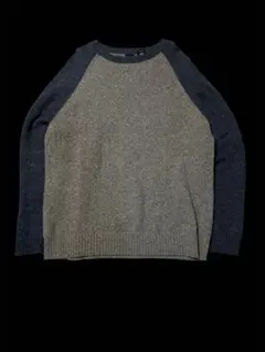 90s OLD GAP ラグランニット・セーター/L/コットン/グレー