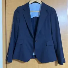 アオキ　レミュー　ジャケット　スーツ　レディース　S　7号　ネイビー　ストライプ