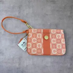 新品タグ付き　COACH　コーチ　ポーチ　オプアート　ピンク