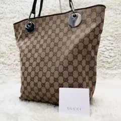 グッチ トートバッグ GG柄スプリーム レザーキャンバス ベージュ 金具