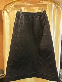 BEAMS HEART ブラック キルティングスカート S