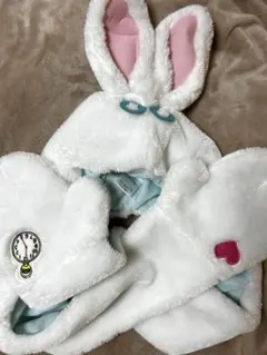 ディズニー 不思議の国のアリス 白うさぎ マフラーキャップ ファンキャップ