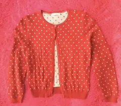 値下☆earth music&ecology 赤　カーディガン　水玉☆美品M