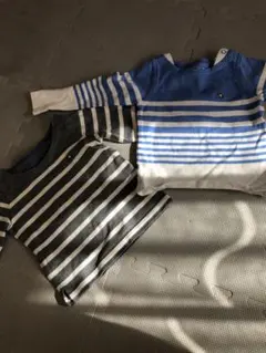 ストライプデザイン長袖Tシャツ2枚セット