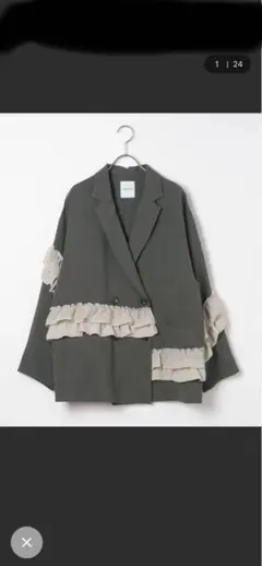 新品！《リネンライクドライシリーズ》フリルW長袖ジャケット