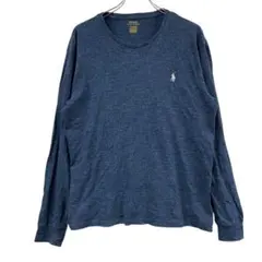 ポロラルフローレン メンズロンT 紺 L ポニーロゴ刺繍 コットン【5068】