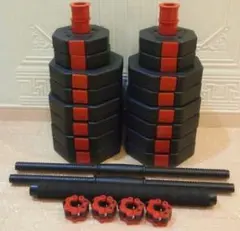 ① ダンベル 20kg 2個セット 合計40kg 可変式 バーベル アーミー