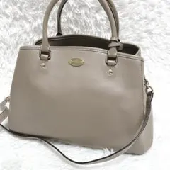 COACH ハンドバッグ ショルダー 2way グレージュ レザー F34607