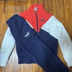 PUMA ジャージ上下セット 赤/白/紺