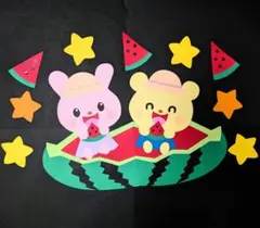 すいか　夏　壁面　壁面装飾　7月　8月　幼稚園　保育園　保育壁面のサムネイル