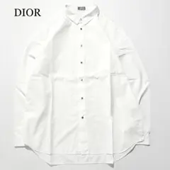 【未使用級】DIOR Homme シャツ ブラウス ホワイト ロゴボタン 46のサムネイル