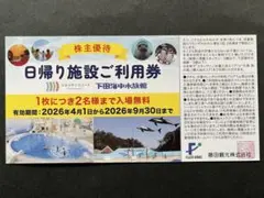 ◇ 藤田観光株主優待 日帰り施設ご利用券1枚(※2名様分) ☆匿名配送