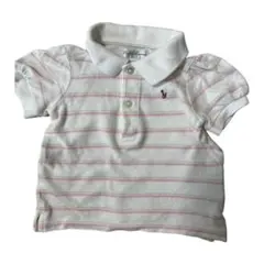 ラルフローレン　ポロシャツ　半袖　女の子　70 ボーダー　ピンク