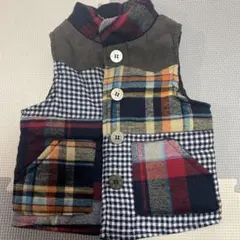パッチワークデザイン ベスト 80cm