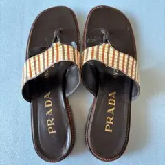 PRADA プラダ チェック柄 トングサンダル 36のサムネイル