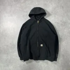 カーハート ジップアップ パーカー フード ブラックRainDefender