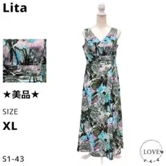 ★美品★ Lita ワンピース ロングワンピース ノースリーブ Ｖネック s1